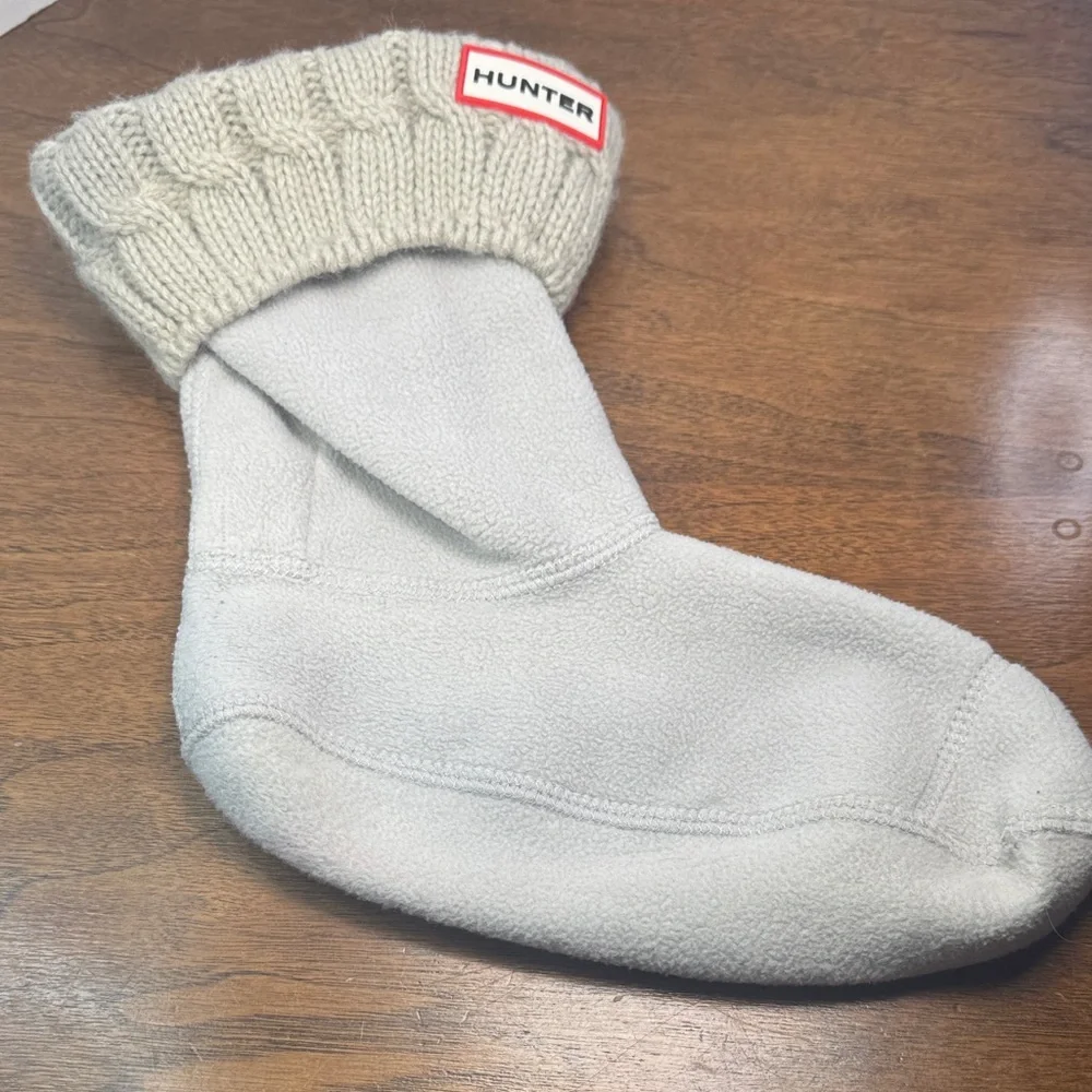 Hunter Short Sweater Fleece Boot Liner Socks, Gray, sz M (US Womens sz 5-7)